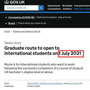 英国毕业工签重启，这些留学生必须在6月21日前入境英国！
